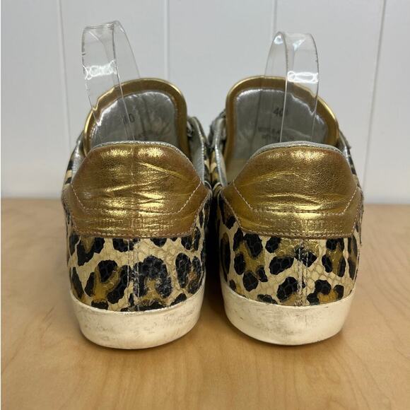 Zadig & Voltaire Leo Wild Sneaker Leopard Print with Silver/Gold Leather Size 40 - Picture 2 of 8